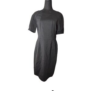 Brooks‎ Brothers Black Career Dress Short Sleeve Fitted Sheath Sz 10